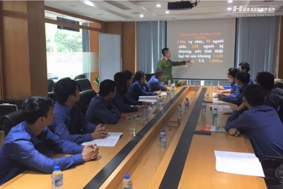 A firefighting and protection training session at the head office