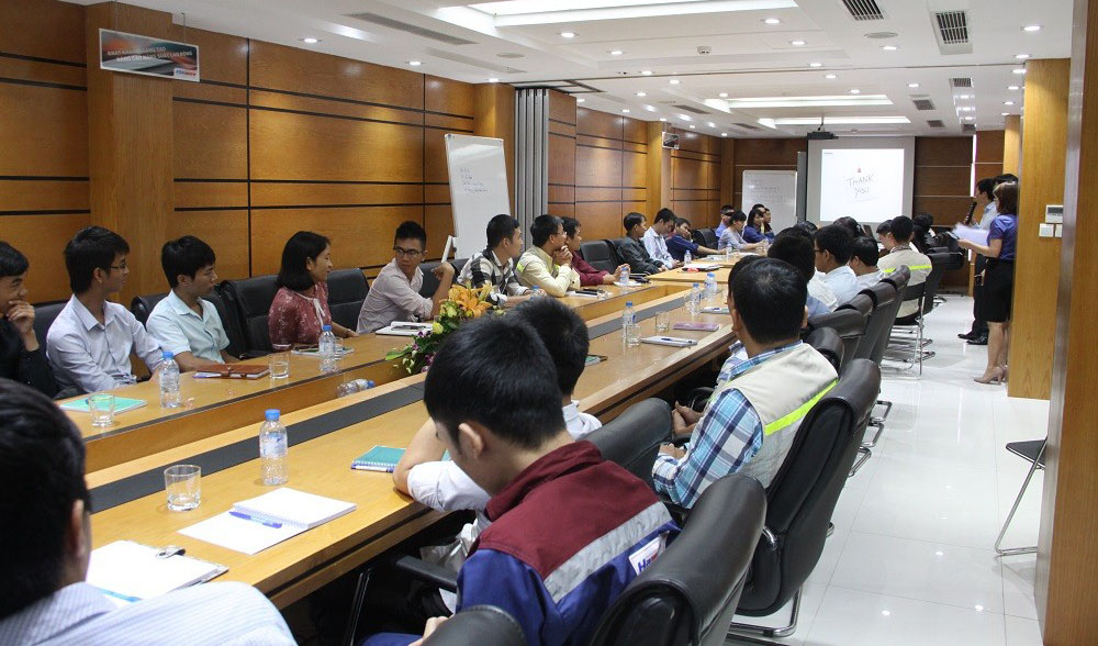 An orientation training session for new employees at Hawee